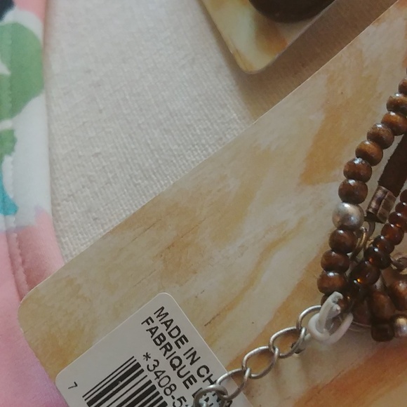 NWT OP Wood Earrings and Trio of Anklets Set - Picture 7 of 7